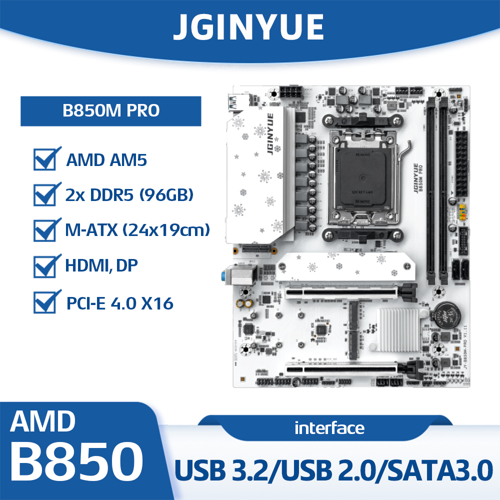 JGINYUE B850M PRO Motherboard  - Am5 Micro Atx Pcie 5.0 Motherboard review and price