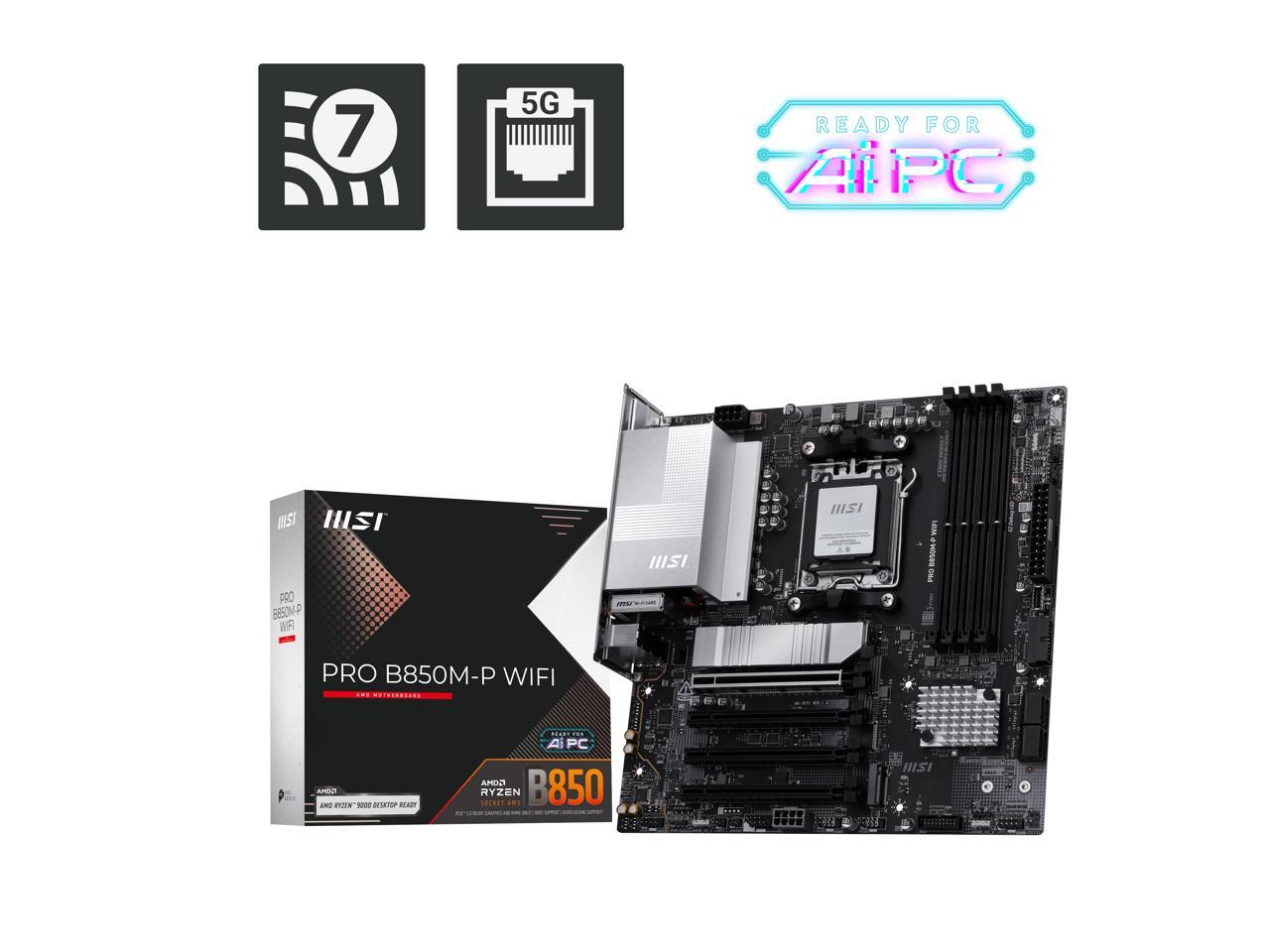 MSI PRO B850M-P WIFI AM5 AMD B - Am5 Micro Atx Pcie 5.0 Motherboard review and price