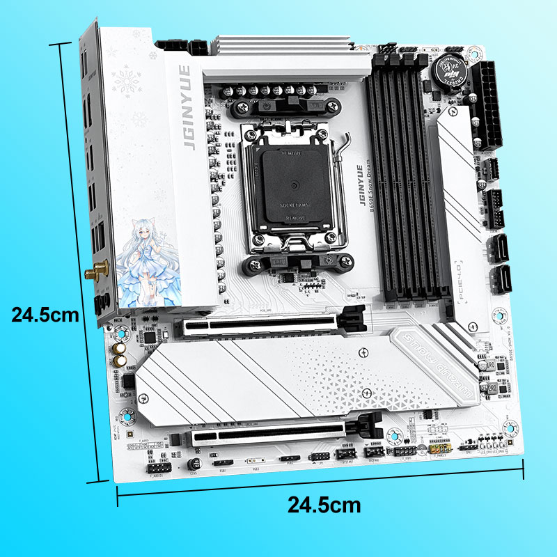 JGINYUE B650E Snow Dream AM5 M - Am5 Micro Atx Pcie 5.0 Motherboard review and price