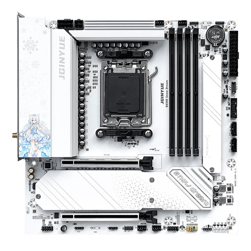 JGINYUE B650E Snow Dream AM5 M - Am5 Micro Atx Pcie 5.0 Motherboard review and price