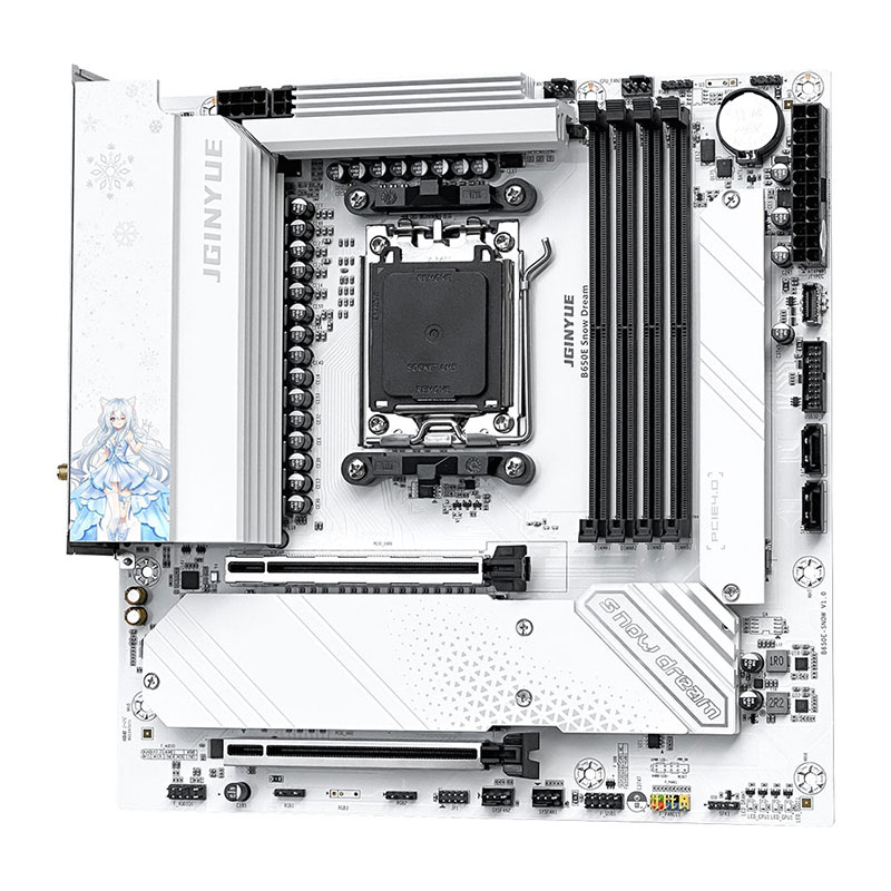 JGINYUE B650E Snow Dream AM5 M - Am5 Micro Atx Pcie 5.0 Motherboard review and price